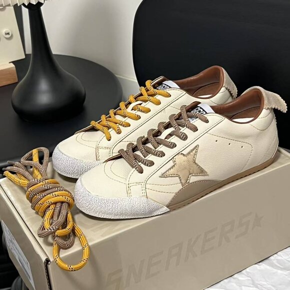 Golden Goose White and Gold Sneakers - Picture 6 of 9